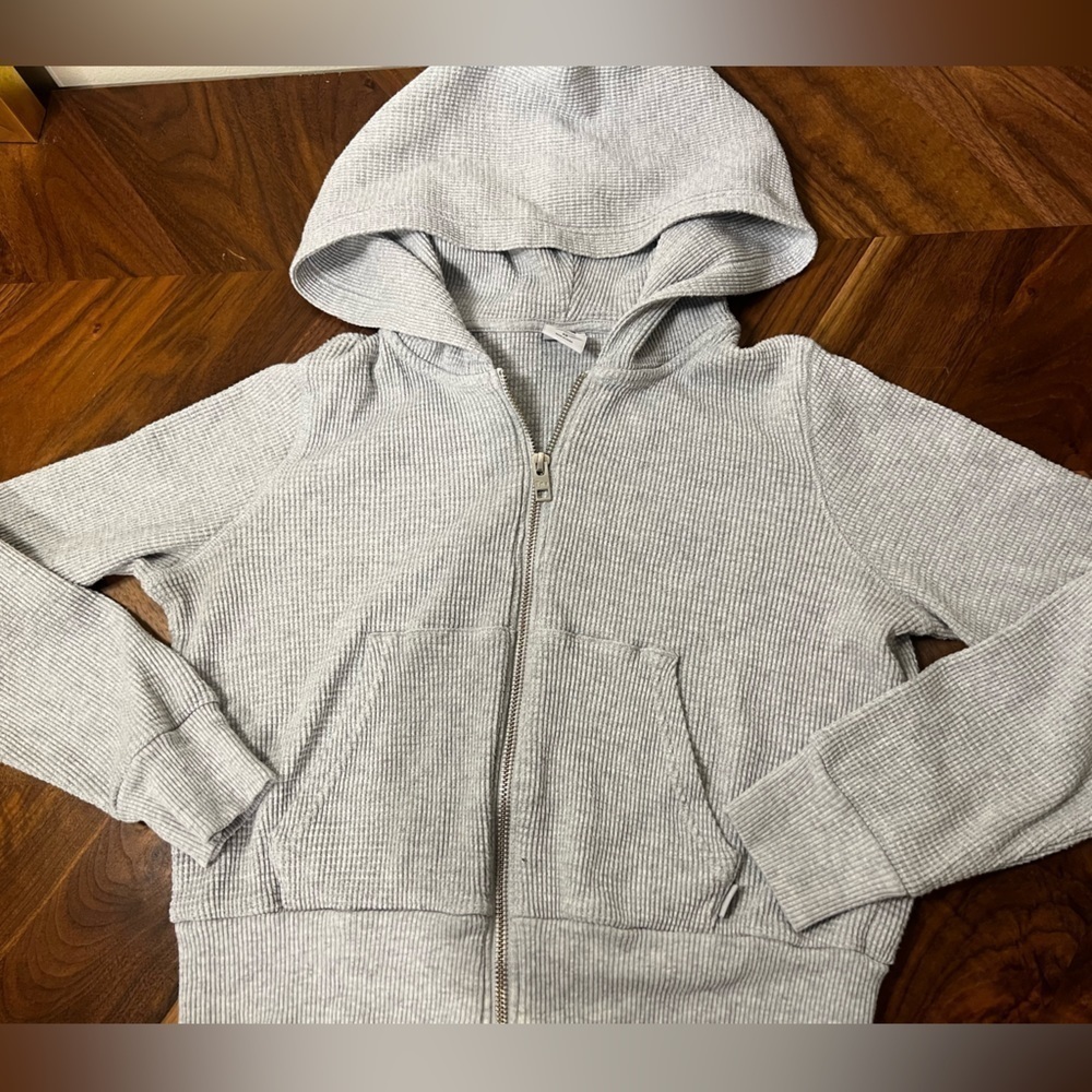 Aritzia TNA waffle full zip hoodie slightly cropped